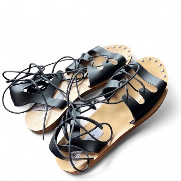 Steve Madden Rella black gladiator sandals size 38 (7.5-8) - Picture 4 of 7